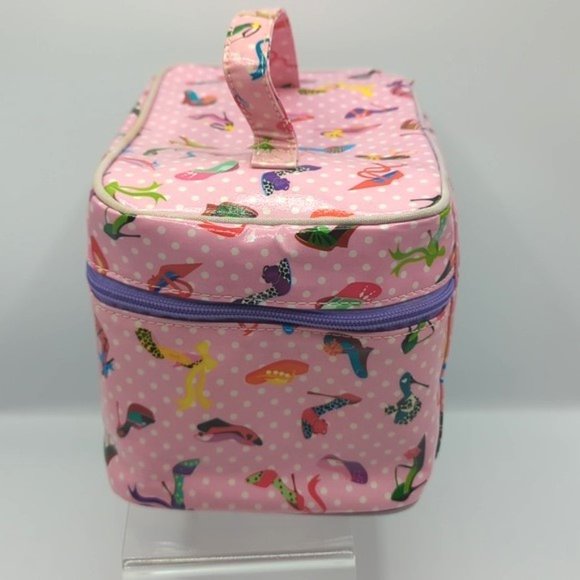 Paperchase Pink Polk A Dot Heels Cosmetic Travel Bags Barbiecore - Picture 3 of 14